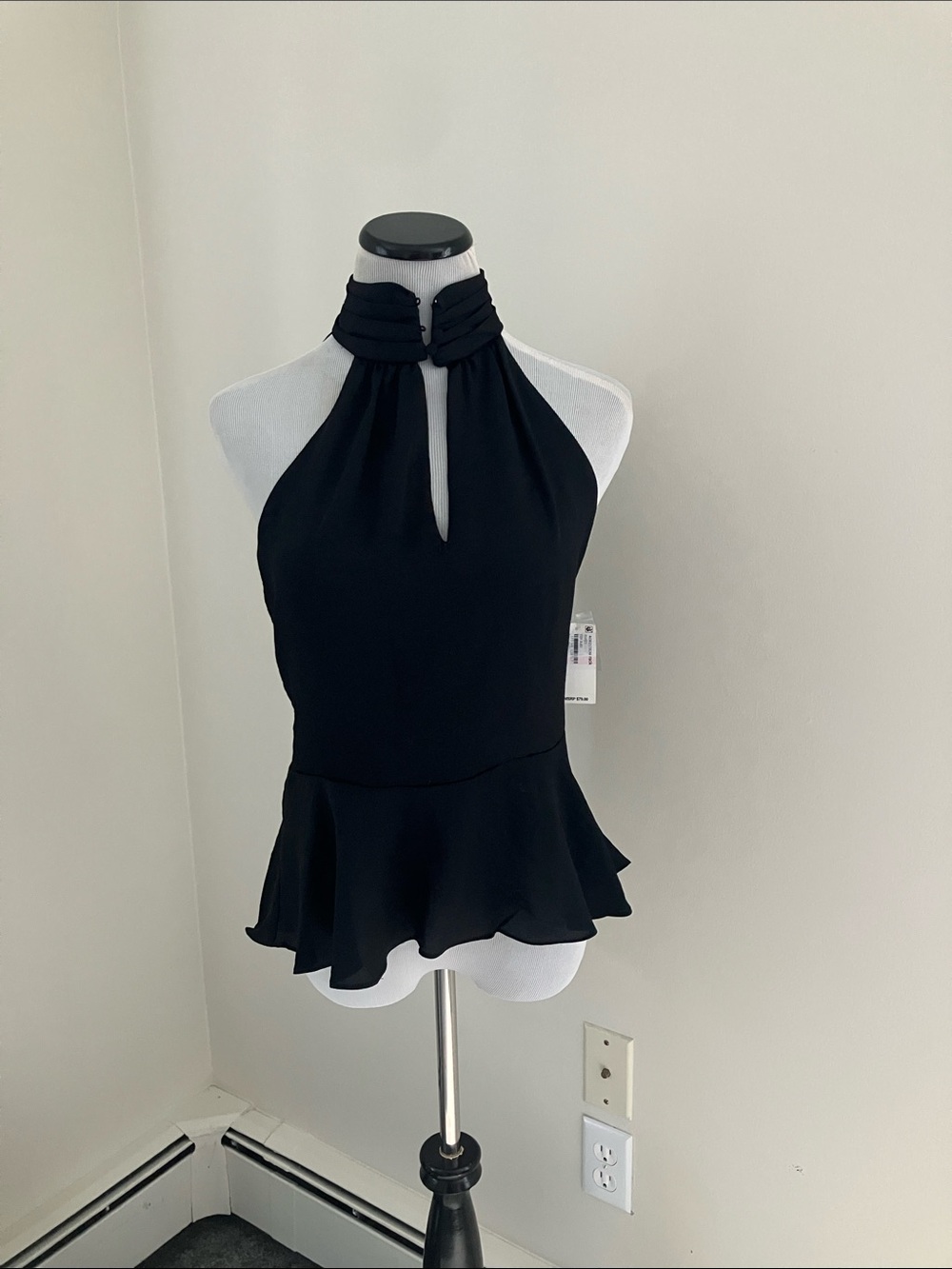 1. State Black Halter Peplum Top